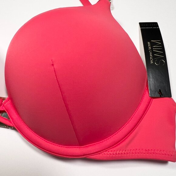 Victoria Secret 38C Bombshell Push Up Bikini Top Add 2 Cups Halter Pink Island - Picture 3 of 9